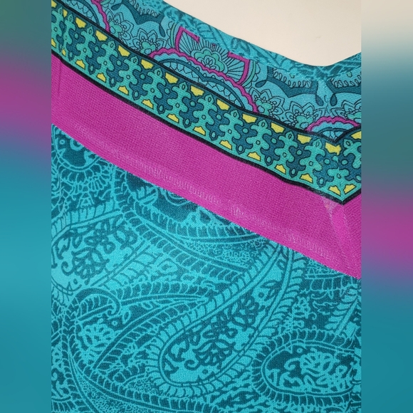 Beautiful Dress Plus Size 1X petite Catherines new blue summer Paisely Print - Picture 4 of 5